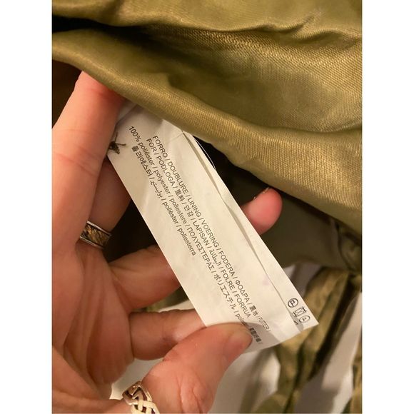 Zara NWT khaki geeen long-sleeve cropped shirt blouse size XL - Picture 7 of 8